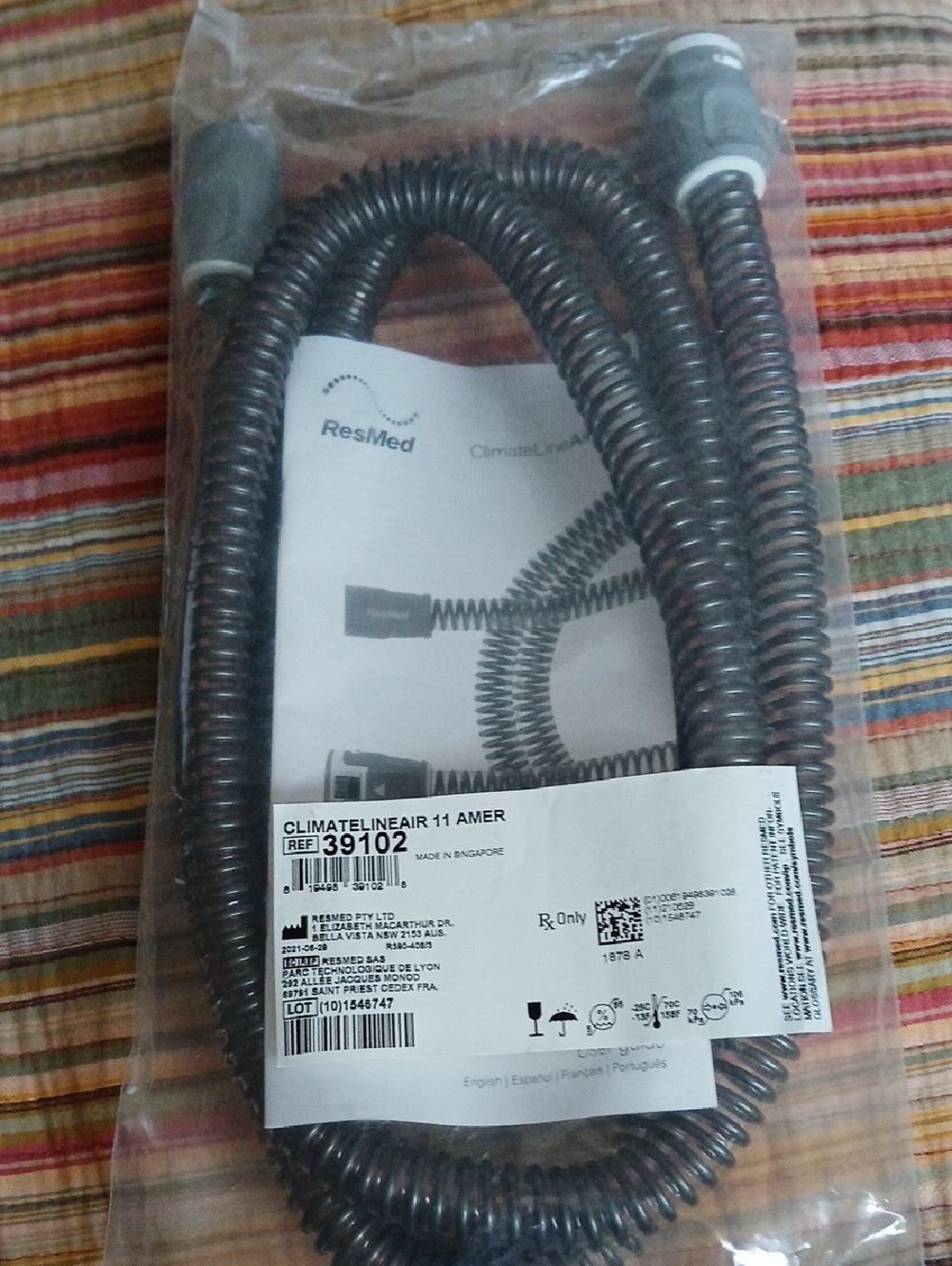 ResMed ClimateLineAir 11 Heated CPAP Hose Number: 39102 - Gray